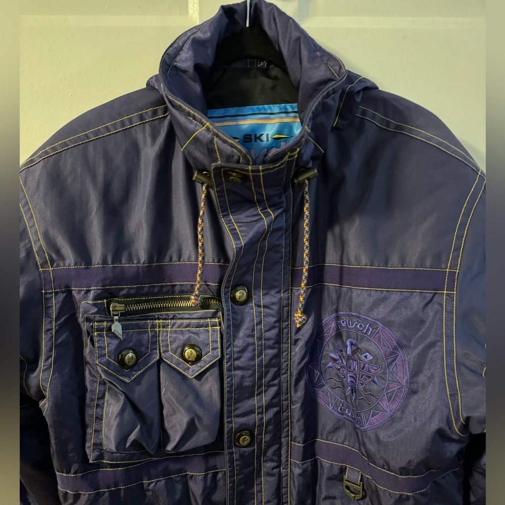 Vintage 90's Reusch Active Wear Purple Hooded Ski Snow Jacket Embroidered Med - Picture 15 of 15